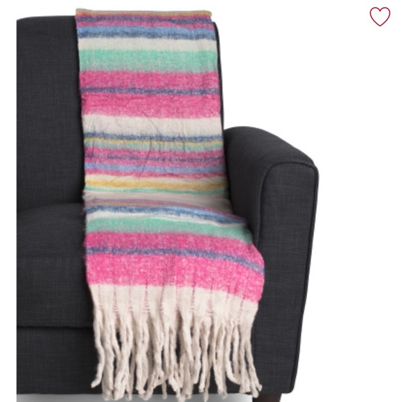 NEW Free People Skye stripe fringe blanket - Picture 7 of 7